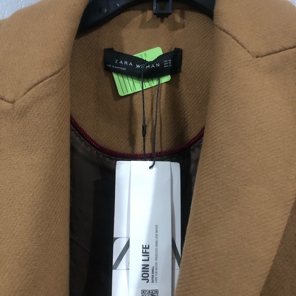 ZARA MANTECO WOOL CAMEL MASCULINE COAT - Picture 4 of 6
